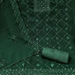 KALINI Embroidered Silk Georgette Unstitched Dress Material image 3