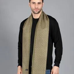 Alvaro Castagnino Men Geometric Printed Reversible Merino Wool Muffler image 4