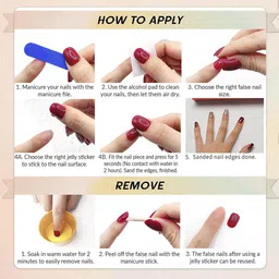 JENNA 24 Pcs French Tip Almond Shape Press-On Matte Artificial Nails - Plum image 4