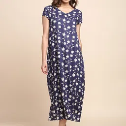Van Heusen Floral Printed V-Neck Midi Nightdress image 2