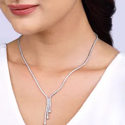 GIVA 925 Sterling Silver Rhodium-Plated Cubic Zirconia-Studded Necklace image 5