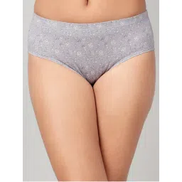 Clovia Cotton Mid Waist Printed Hipster Panty with Inner Elastic Grey-picture-11
