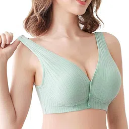 wave fashion Nursing Bras for Breastfeeding Cotton Wireless Maternity Bra Seamless Support Front Snap Padded Bralettes image 1