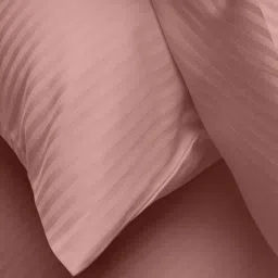 LABHAM 210 Tc 100% Cotton Satin Solid Flat Pink Bedsheet with Pillow Covers (King) image 4