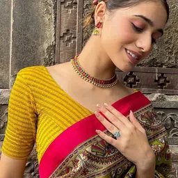 Bindigasm's Advi Striped Stretchable Saree Blouse-picture-14