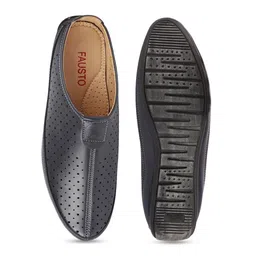 FAUSTO Men Lightweight Slip-On Perforations PU Mojaris image 5