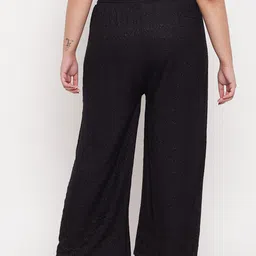 CLORA CREATION PLUS Women Self Design Straight fit Palazzos image 3