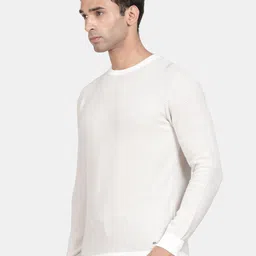 t-base Round Neck Long Sleeves Ribbed Cotton Pullover image 4