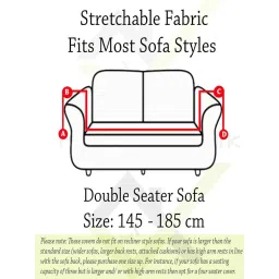 House of Quirk Double Seater Sofa Cover For Couch Flexible 140 Gsm Sofa Slipcover - Black image 4