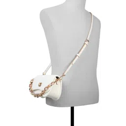 Aldo Clapperton White Womens Shoulder Bag with Detachable Strap and Handle image 4