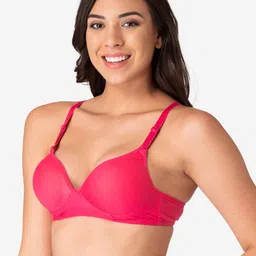 KOMLI Pink Pack of 2 Non Wired Full Coverage T-shirt Bra image 2