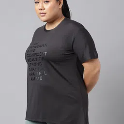 MKH Plus Size Typography Printed Drop Shoulder Sleeves Dri-FIT Relaxed Fit Sports T-shirt image 4