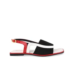 Shoetopia Girls  Colourblocked Open Toe Flats With Buckle image 2