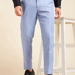 DENNISON Men Flat-Front Mid-Rise Formal Trousers image 2