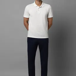 Allen Solly Men Slim Fit Mid-Rise Textured Regular Trousers image 2