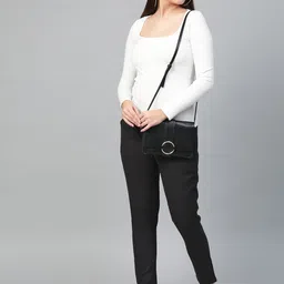 KALINI Women Slim Fit Mid-Rise Chinos Trousers image 4