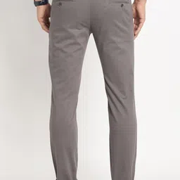 Turtle Men Grey Relaxed Tapered Fit Stretchable Formal Trousers image 5