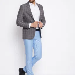 VEI SASTRE Men Smart Mid Rise Plain Slim Fit Formal Trousers image 2