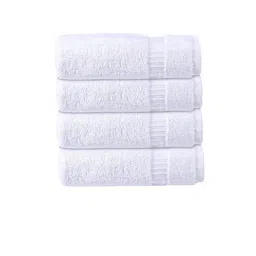 Kuber Industries 4 Pcs White 120 GSM Cotton Bath Towels image 5
