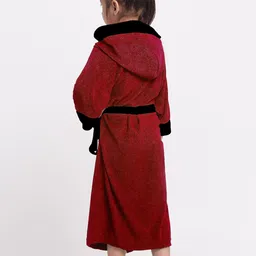 Creeva Solid Hooded Bath Robe image 2