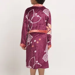 KLOTTHE Boys Printed Woolen Bath Robe With Belt image 4