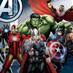 Marvel Kids Red & Green Avengers Printed Filled Square Cushion With Cover image 2