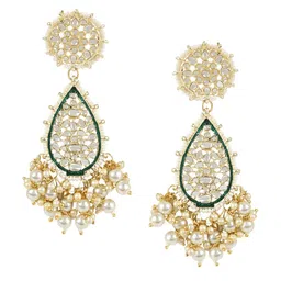 I Jewels Gold-Plated Kundan Studded & Beaded Jewellery Set image 3