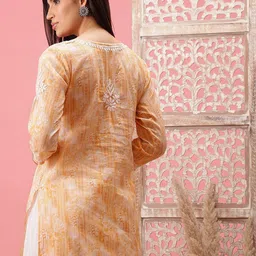 ADA Round Neck Embroidered Pure Cotton Kurti image 4