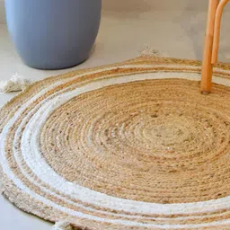 HABERE INDIA Beige Bohemian Handmade Other Carpet-image-83