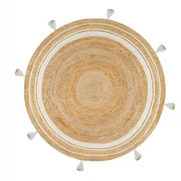 HABERE INDIA Beige Bohemian Handmade Other Carpet image 5