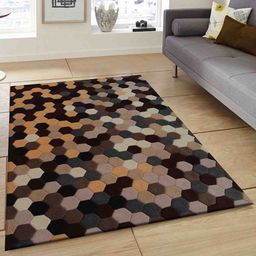 PRESTO Black Geometric Hand-Tufted Wool Carpets-picture-25