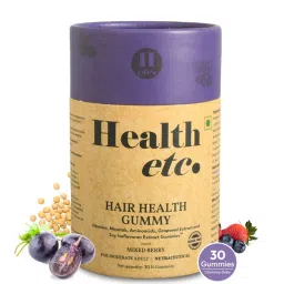 Health etc. Hair Health Gummies with Biotin, Zinc, Folic Acid, Glycine & Amino Acids | For Thicker, Stronger and Shinier Hair | Vegan, Sugar Free, Gluten Free, Natural Mixed Berry Flavour | 30 Gummies-image-75