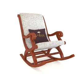 wooden twist Teree Lounge Chair in Grey Colour image 1