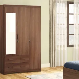 urban ladder Hilton Engineered Wood 3 Door Wardrobe in Chestnut Acacia Finish image 1
