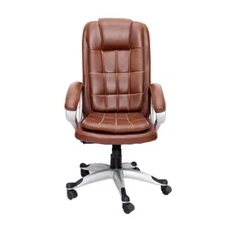 furniturstation Amabel Study Chair With Headrest in Tan Colour image 1