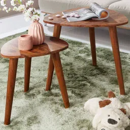 woodenmood Richelo Solid Wood Side Table in Honey Oak Finish image 1
