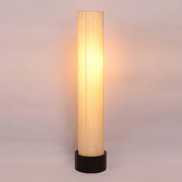 devansh Celine White Cotton Shade Floor Lamp image 1