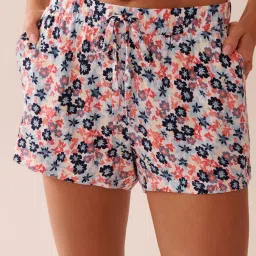 La Vie En Rose Ditsy Floral Print Soft Jersey Pajama Shorts-picture-39