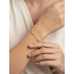 Carlton London Gold Plated Cz Link Bracelet image 1