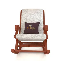 wooden twist Teree Lounge Chair in Grey Colour image 2