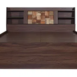 direct factory to home private limited (df2h) Timber Engineered Wood Queen Size Box Storage Upholstered Bed in Walnut ... image 2