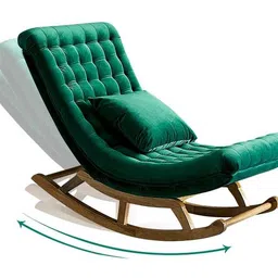 wooden twist Randelle Lounge Chair in Green Colour image 3