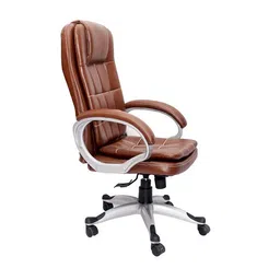 furniturstation Amabel Study Chair With Headrest in Tan Colour image 3