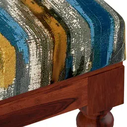 globally indian Zoya Turning Solid Wood Square Ottoman image 3