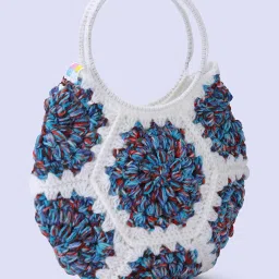 Magic Needles Cute Handmade Hexagon Handbag - White image 2
