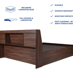 direct factory to home private limited (df2h) Timber Engineered Wood Queen Size Box Storage Upholstered Bed in Walnut ... image 4