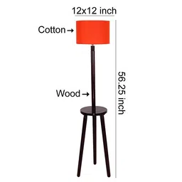 devansh Fiona Orange Cotton Shade Floor Lamp image 4
