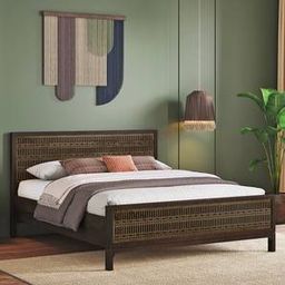 urban ladder Masai Solid Wood King Size Non Storage Bed in American Walnut Finish-picture-49