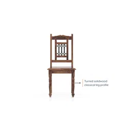 aara craft by urban ladder Bunai Solid Wood Dining Chair set of 2 in Teak Finish image 3
