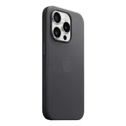 Apple Soft FineWoven Back Cover for Apple iPhone 15 Pro (MagSafe Charging Support, Black) image 5